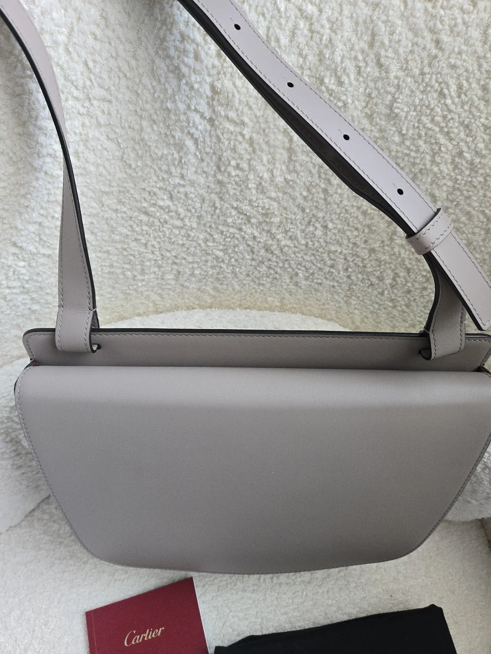 Cartier Must de Cartier C Crossbody Bag Beige Gray w/ Dust Bag & Card